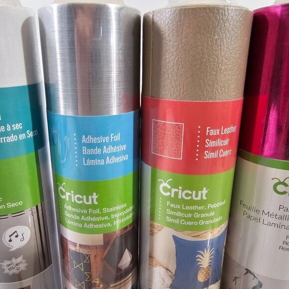 LOT OF 11 Cricut Glitter Vinyl Adhesive Party Foil Faux Leather Iron On NEW - Picture 6 of 8